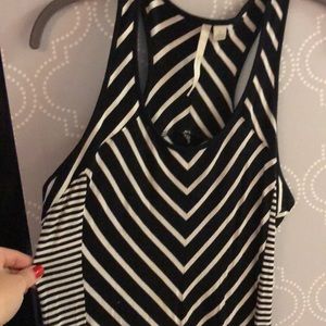 Racer back contrasting stripes  maxi dress